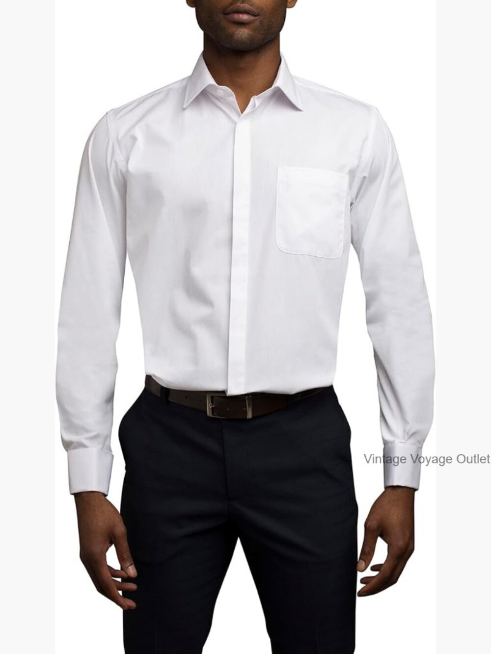 Big & Tall Relaxed Fit Dress Shirt with Convertible Cuffs